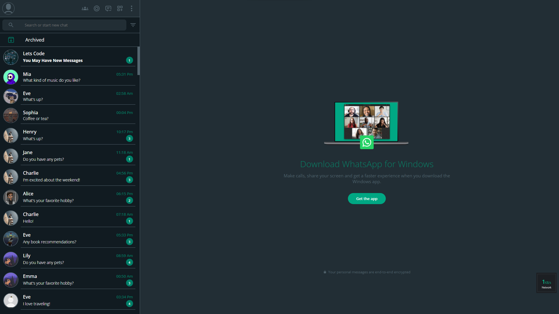 WhatsApp Clone project screenshot